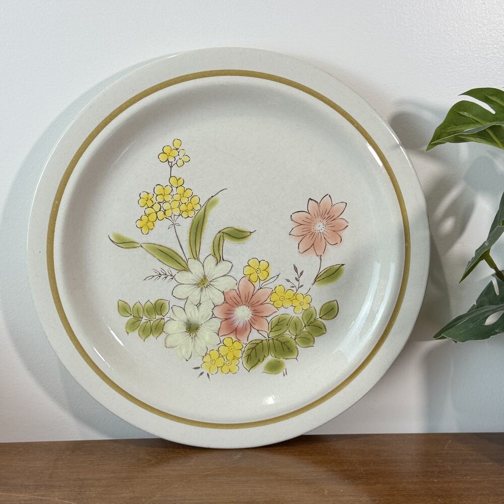 Kingsbury Spring Blossom Stoneware Dinner Plate 10.25" Hand Painted Japan Floral